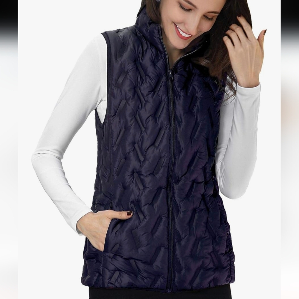 Tangerine Dark Blue Quilted Vest